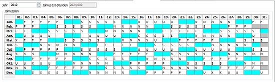 Jahresdienstplan (Dienst- u. Schichtkalender)